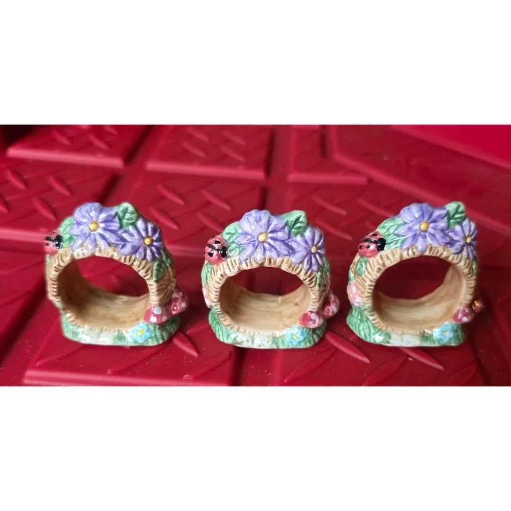 1998 Mercuries Rabbit Garden Party Springtime Tea Set Bunny Ladybugs Miniatures